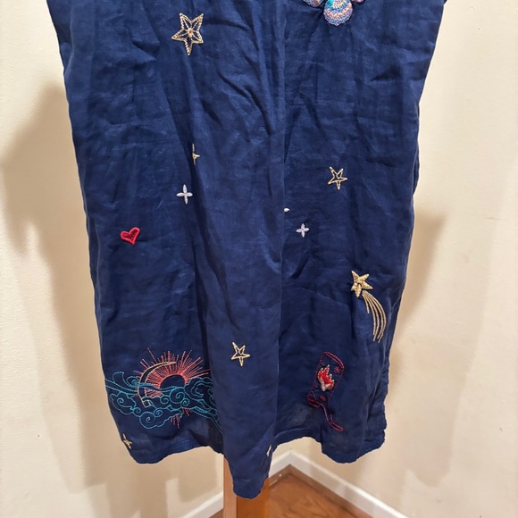 Johnny Was Embroidered Linen Monroe Tunic Shift Dress M - Picture 10 of 12